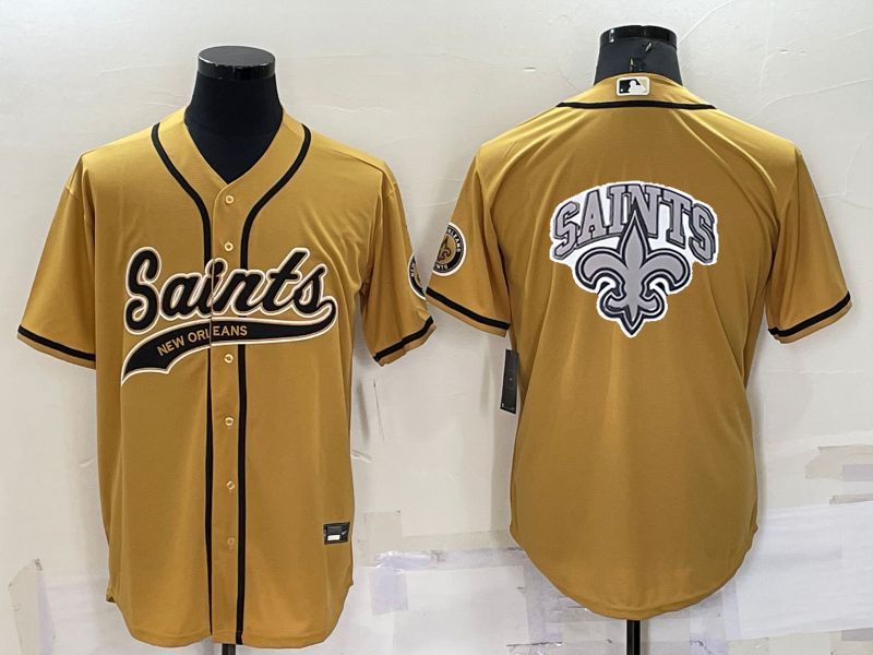 Men New Orleans Saints Blank Yellow 2022 Nike Co branded NFL Jerseys1->new orleans saints->NFL Jersey